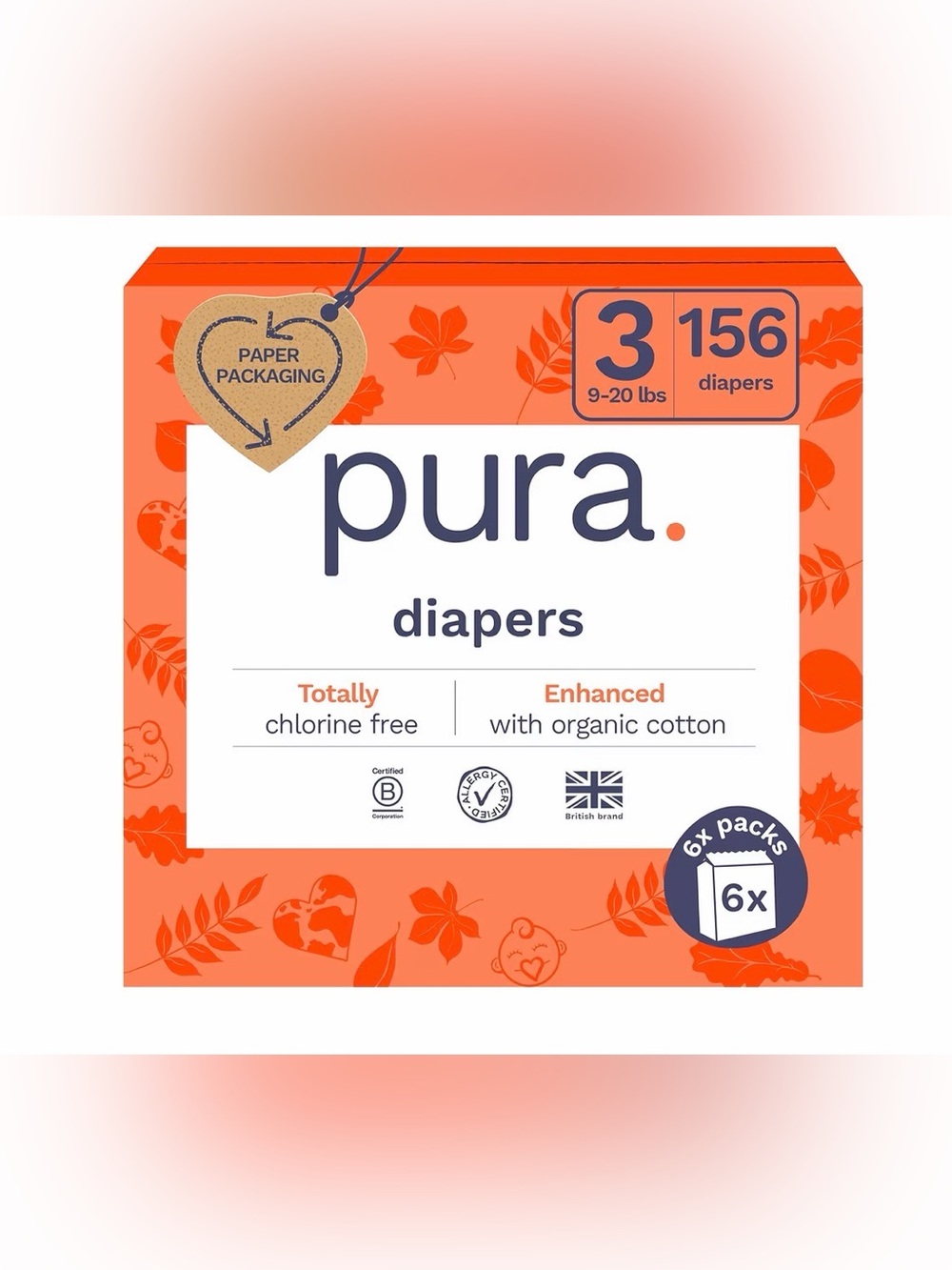 Pura Hypoallergenic Diapers, Size 3 (NEW)